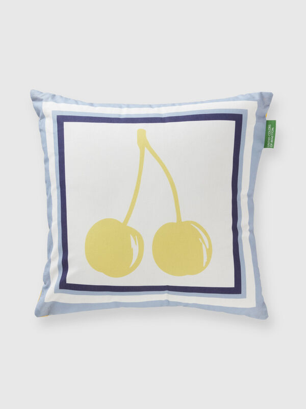 Pillow with yellow cherry print