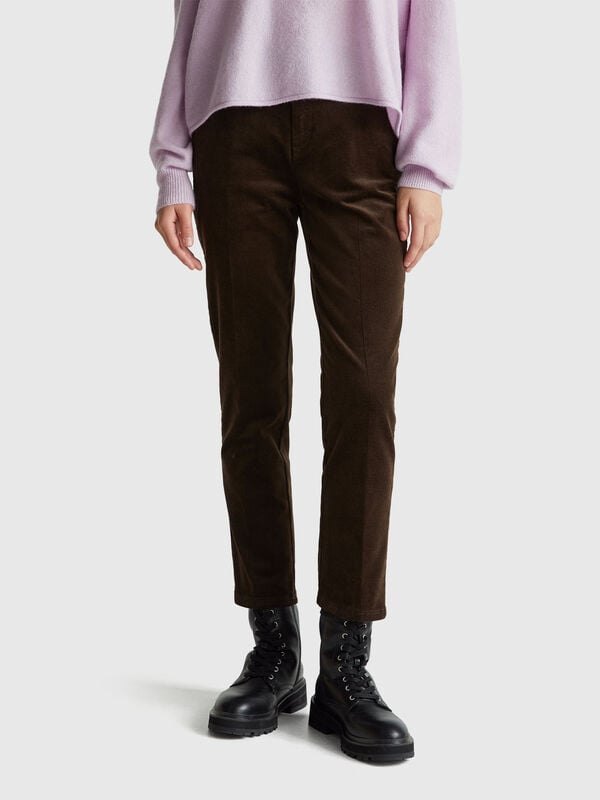 Stretch velvet chinos Women