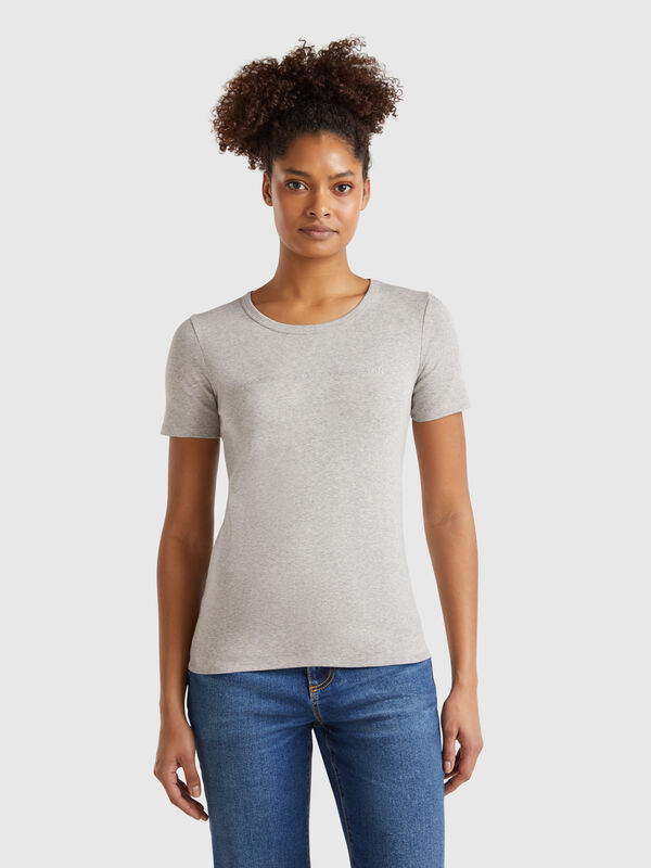 T-shirt in 100% cotton with glitter print logo Women