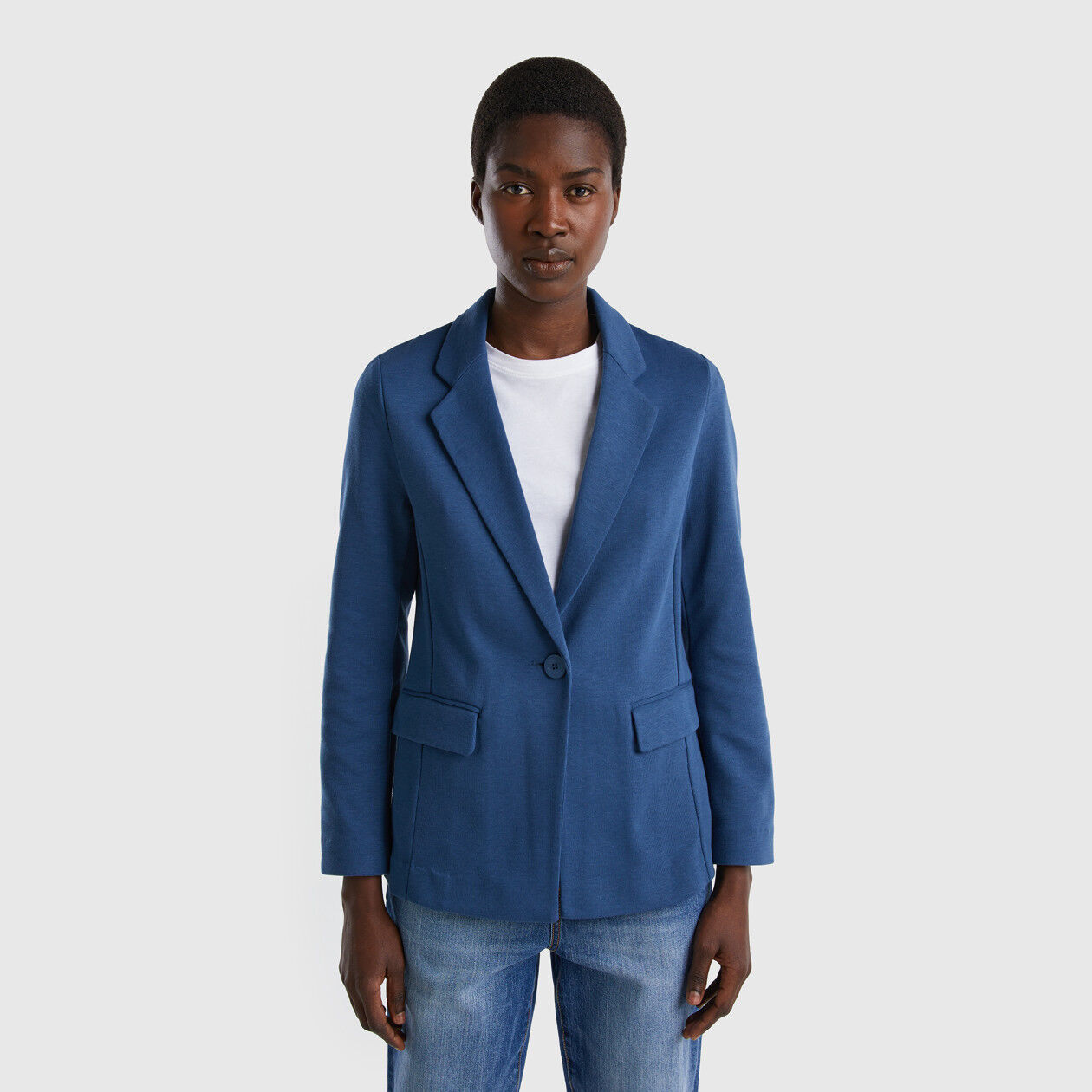 Blue fitted shop blazer