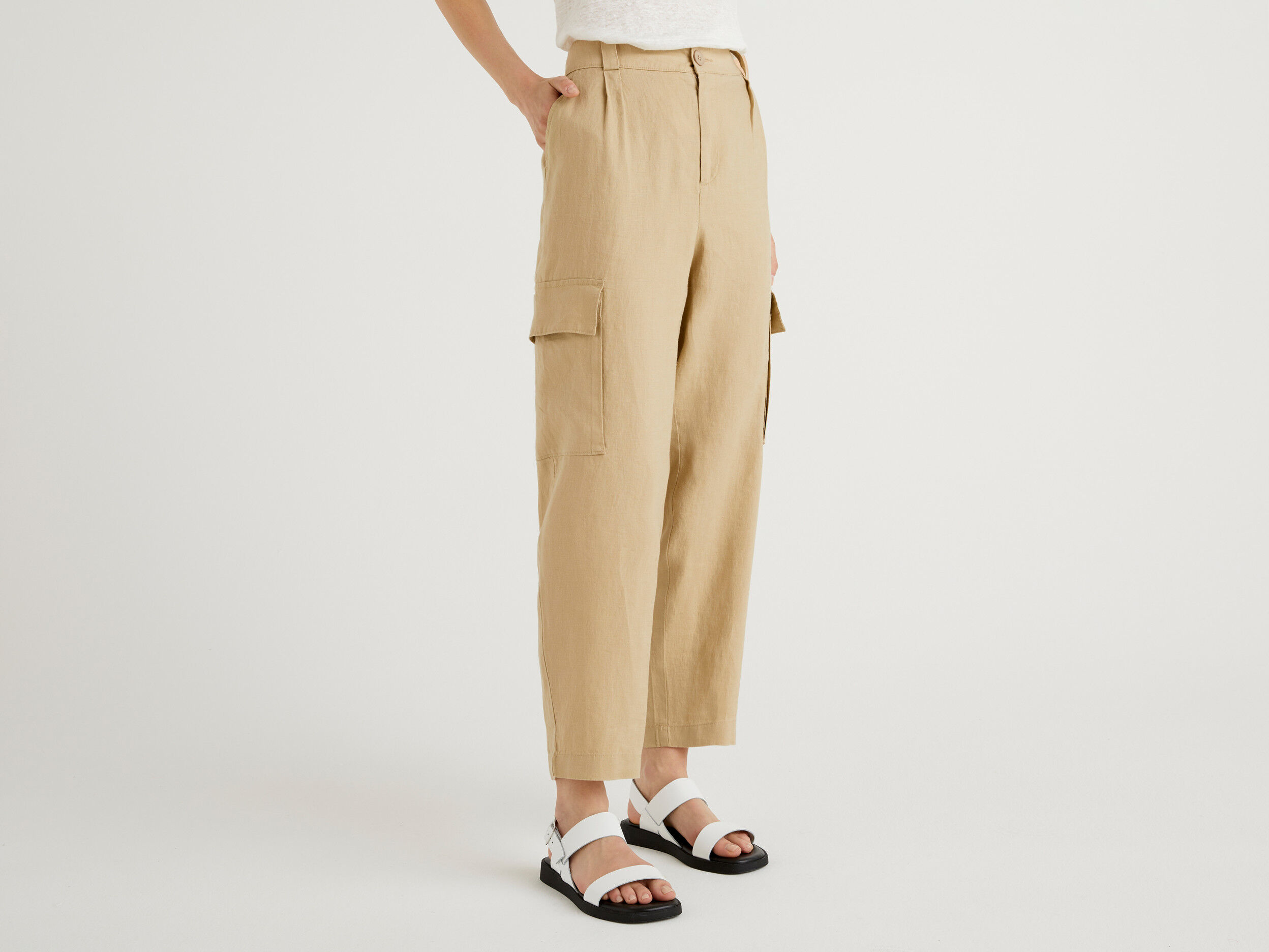 Linen cargo sales trousers womens