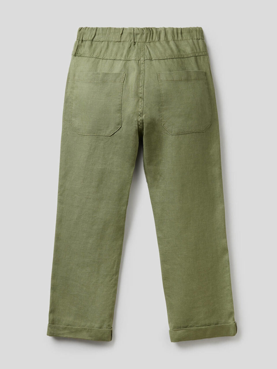 100% linen trousers with drawstring image number null