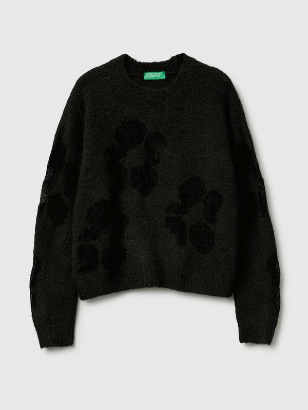 Sweater with floral inlay Women