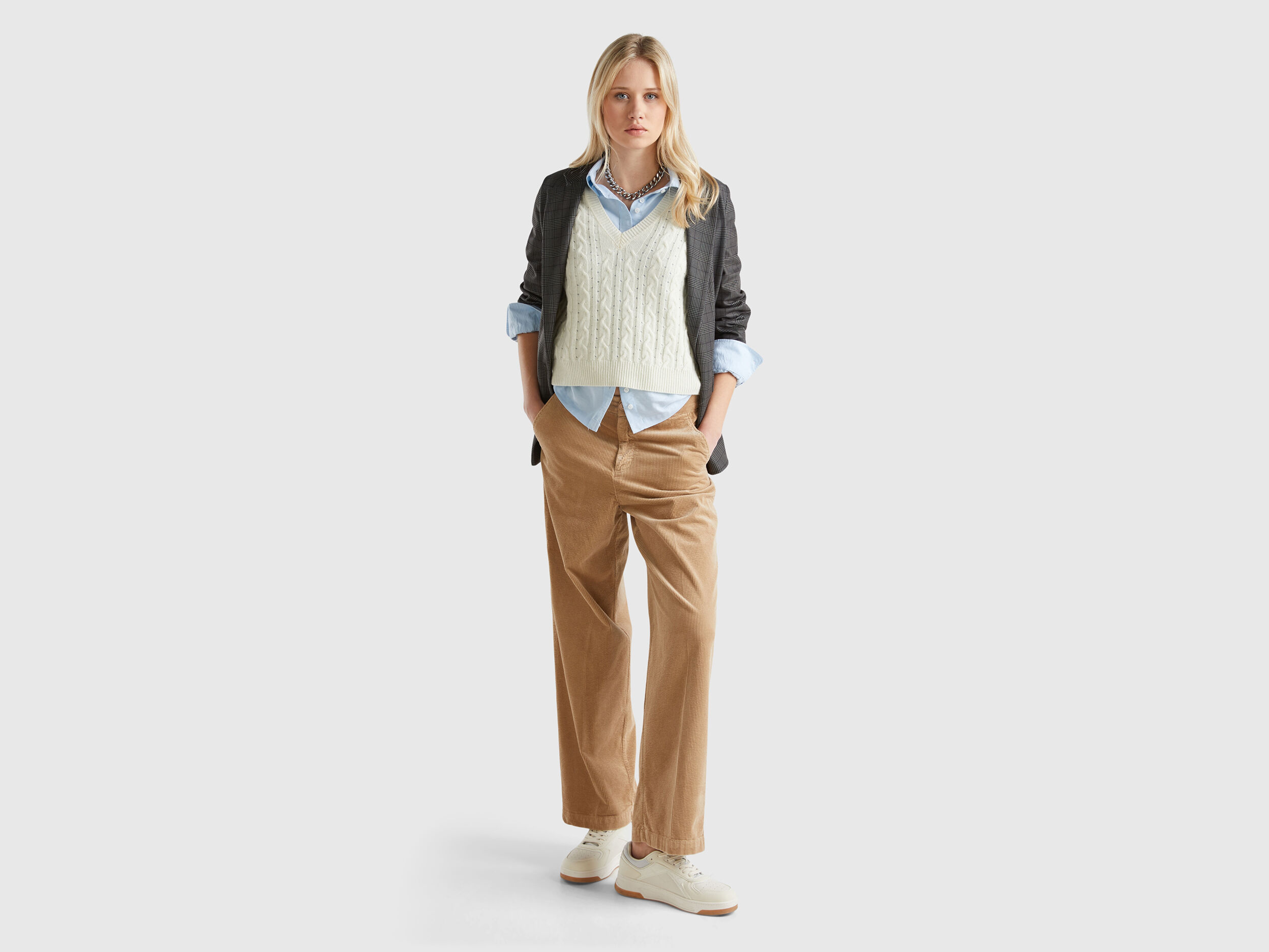 Relaxed fit pants women top