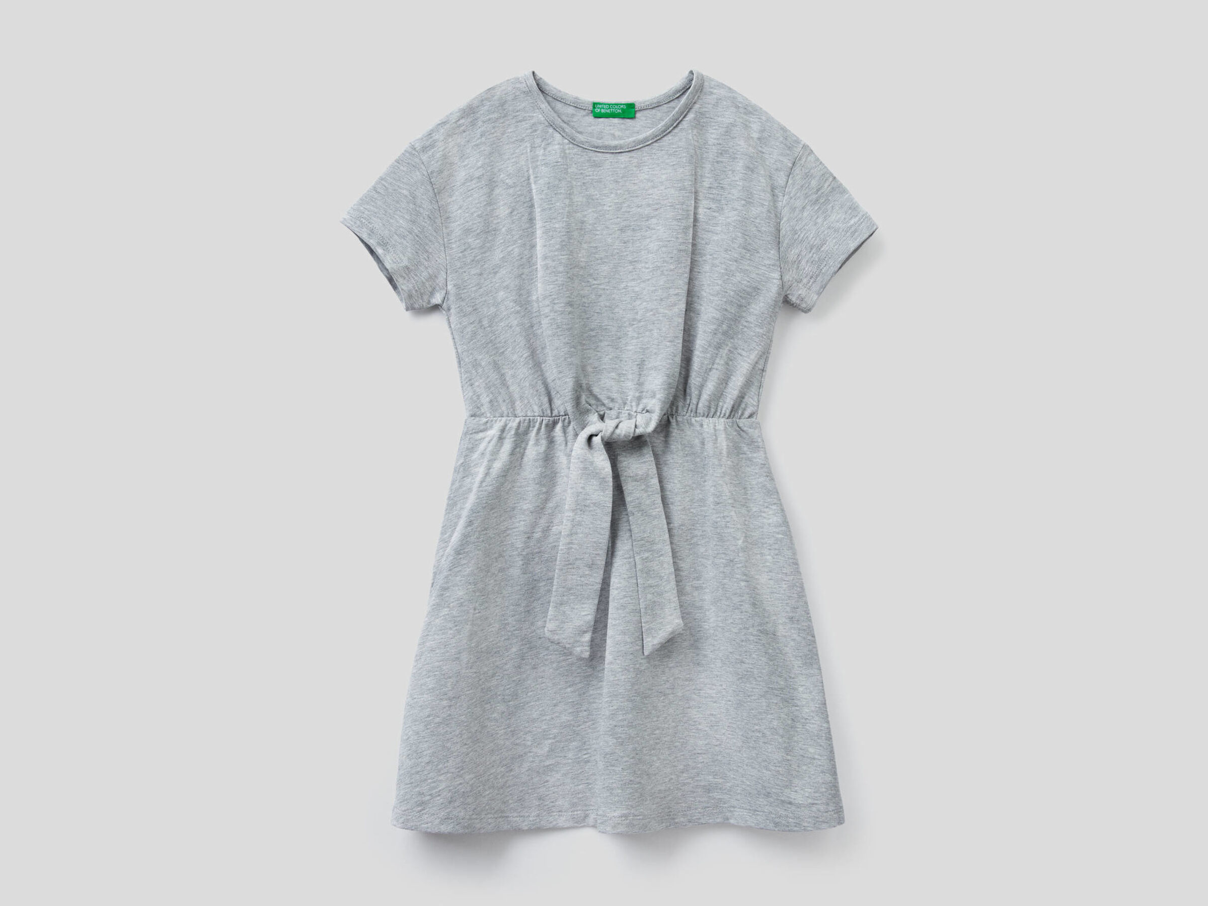 Dress in stretch cotton with bow image number null