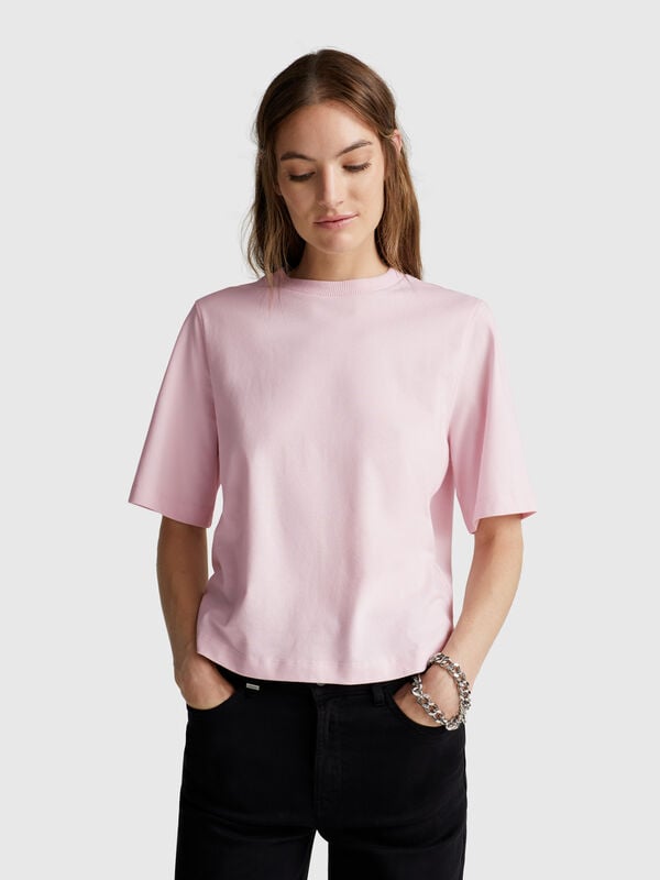 Camiseta de corte cuadrado 100% algodón Mujer