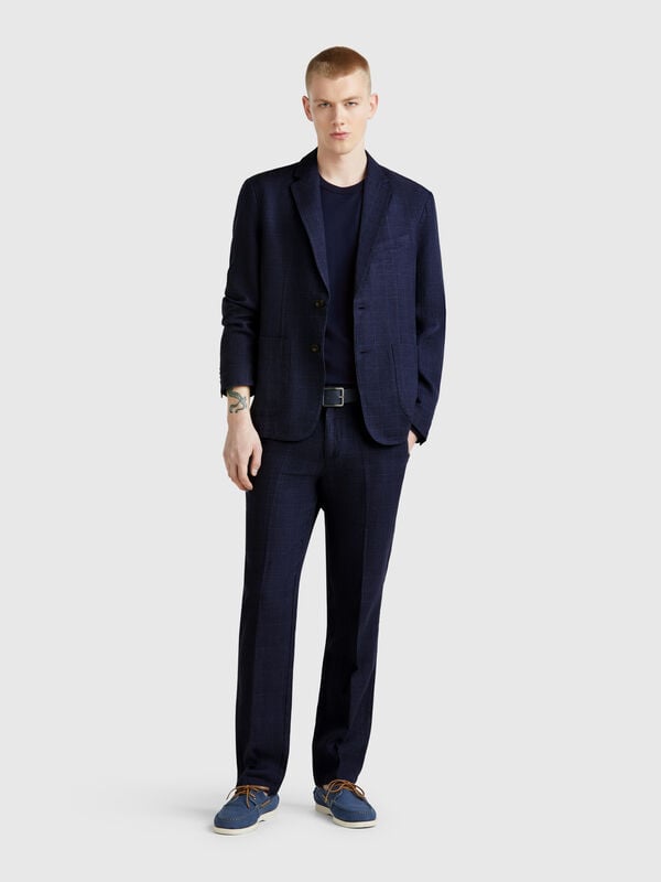 Striped linen blend chinos Men