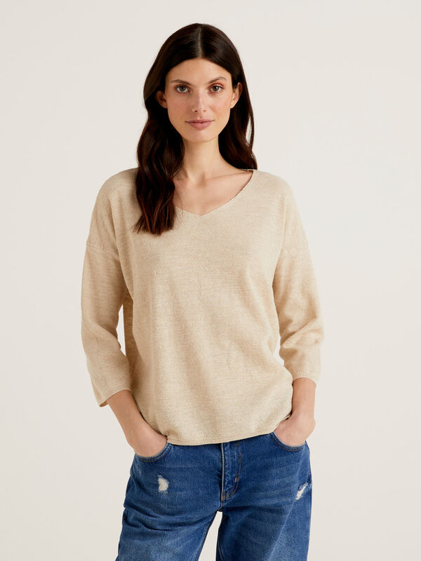 Sweater with 3/4 sleeves Women