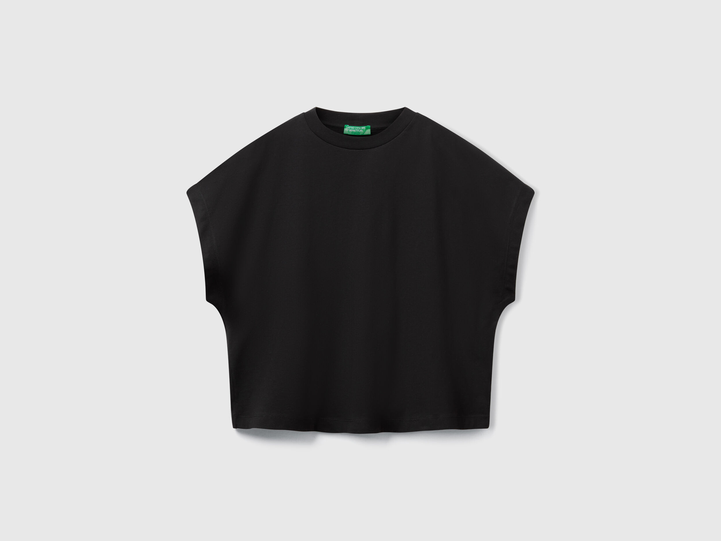 Kimono sleeve t-shirt - Black | Benetton