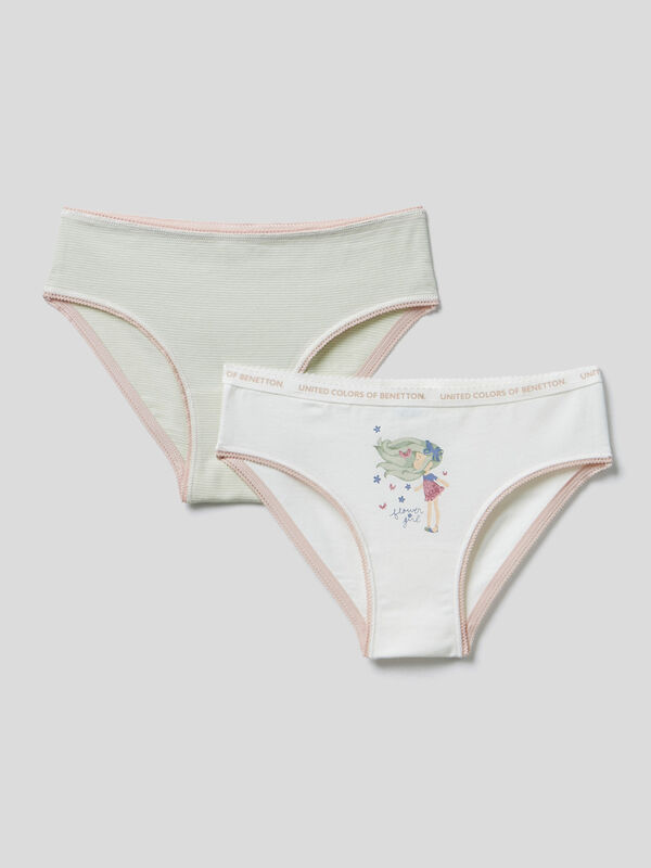 Set of two pairs of underwear in stretch cotton Junior Girl
