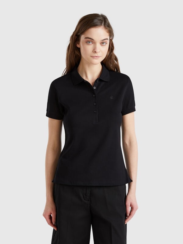 Polo slim fit de algodón elástico Mujer