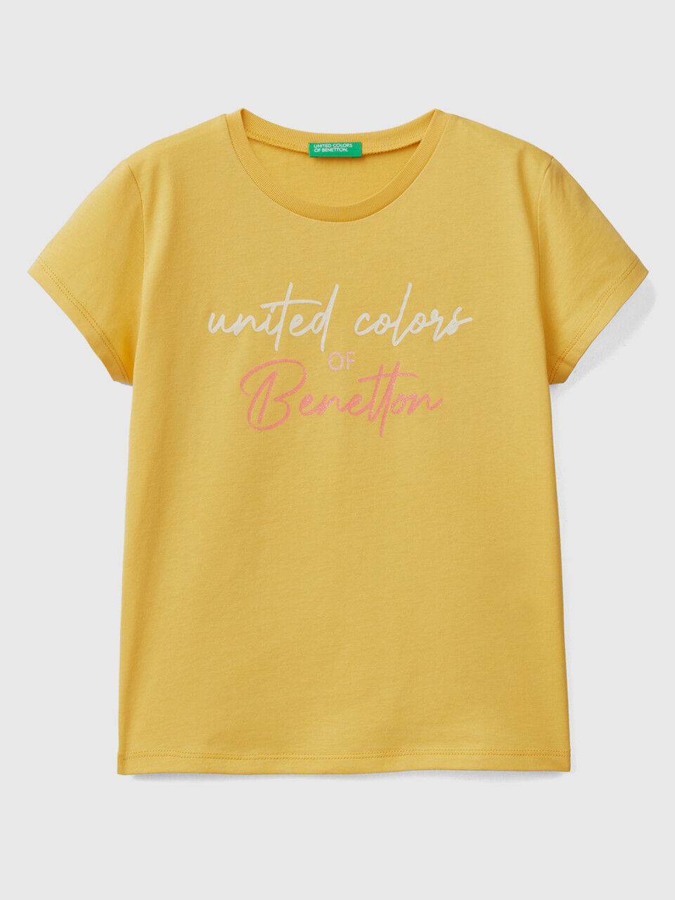 T-shirt with glittery logo in organic cotton