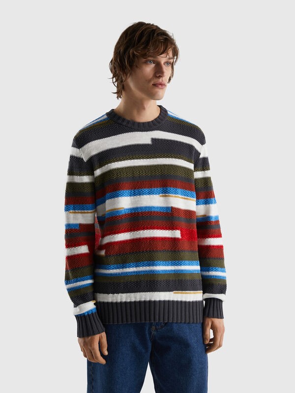 Sweater with multicolored stripes Men