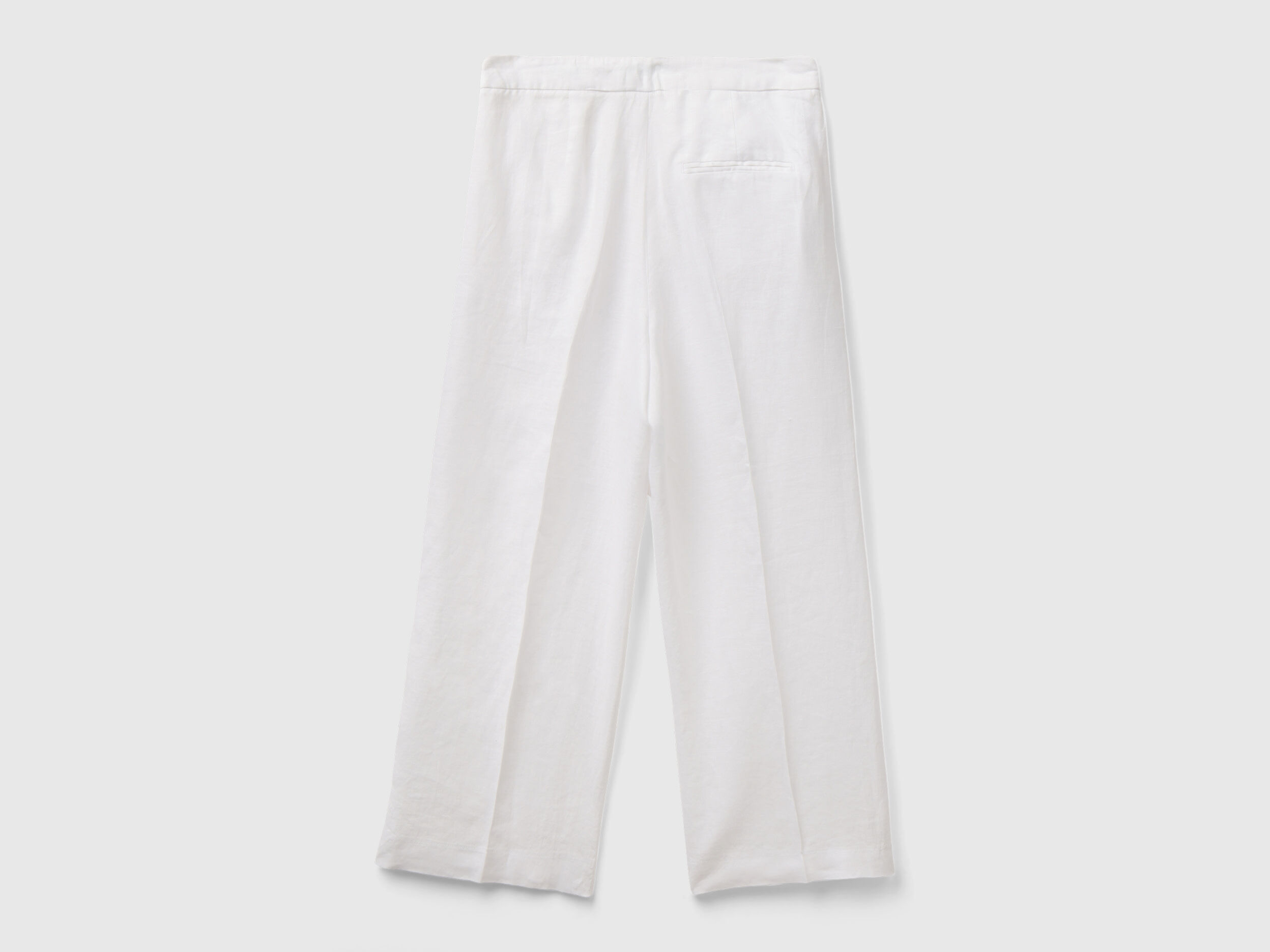 Pantalon corto de lino puro Blanco Benetton