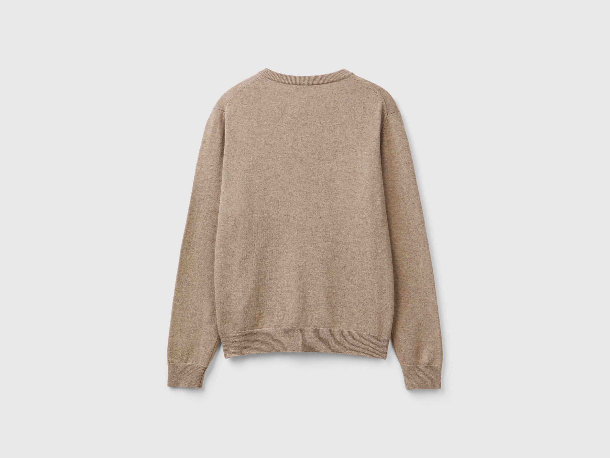 Marl brown cardigan in wool and cashmere blend Brown Benetton