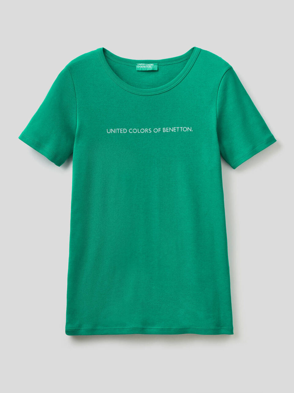 Camiseta de 100 % algodón con estampado de logotipo con glitter image number 1
