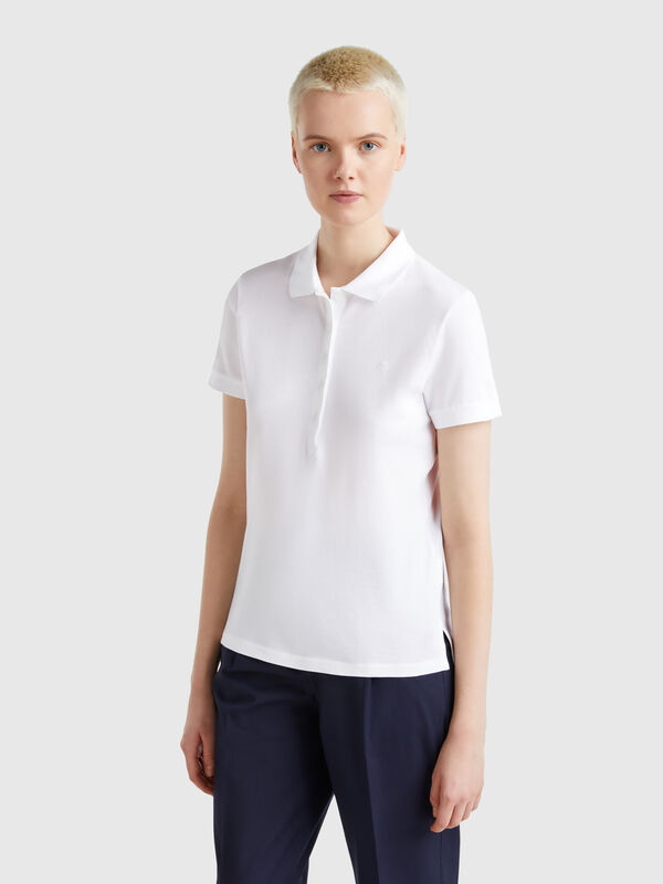 Polo slim fit de algodón elástico Mujer