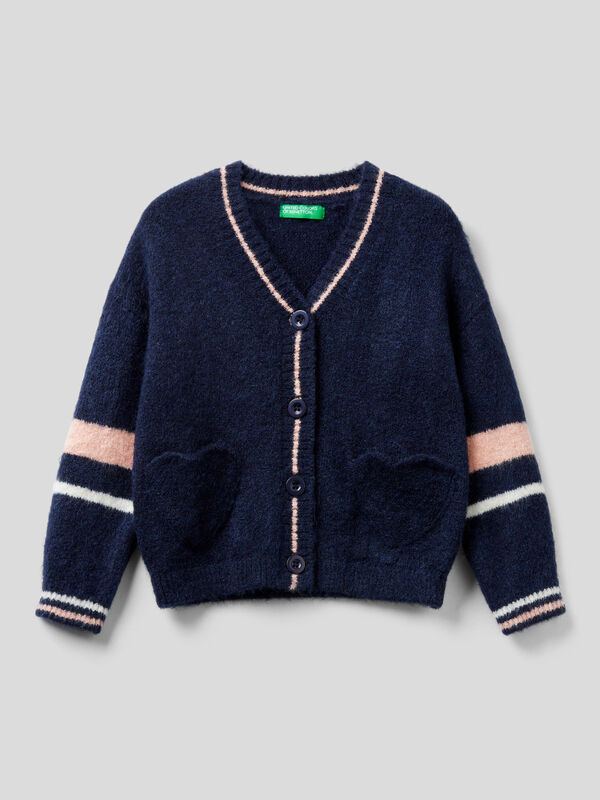 Cardigan with heart-shaped pockets Junior Girl