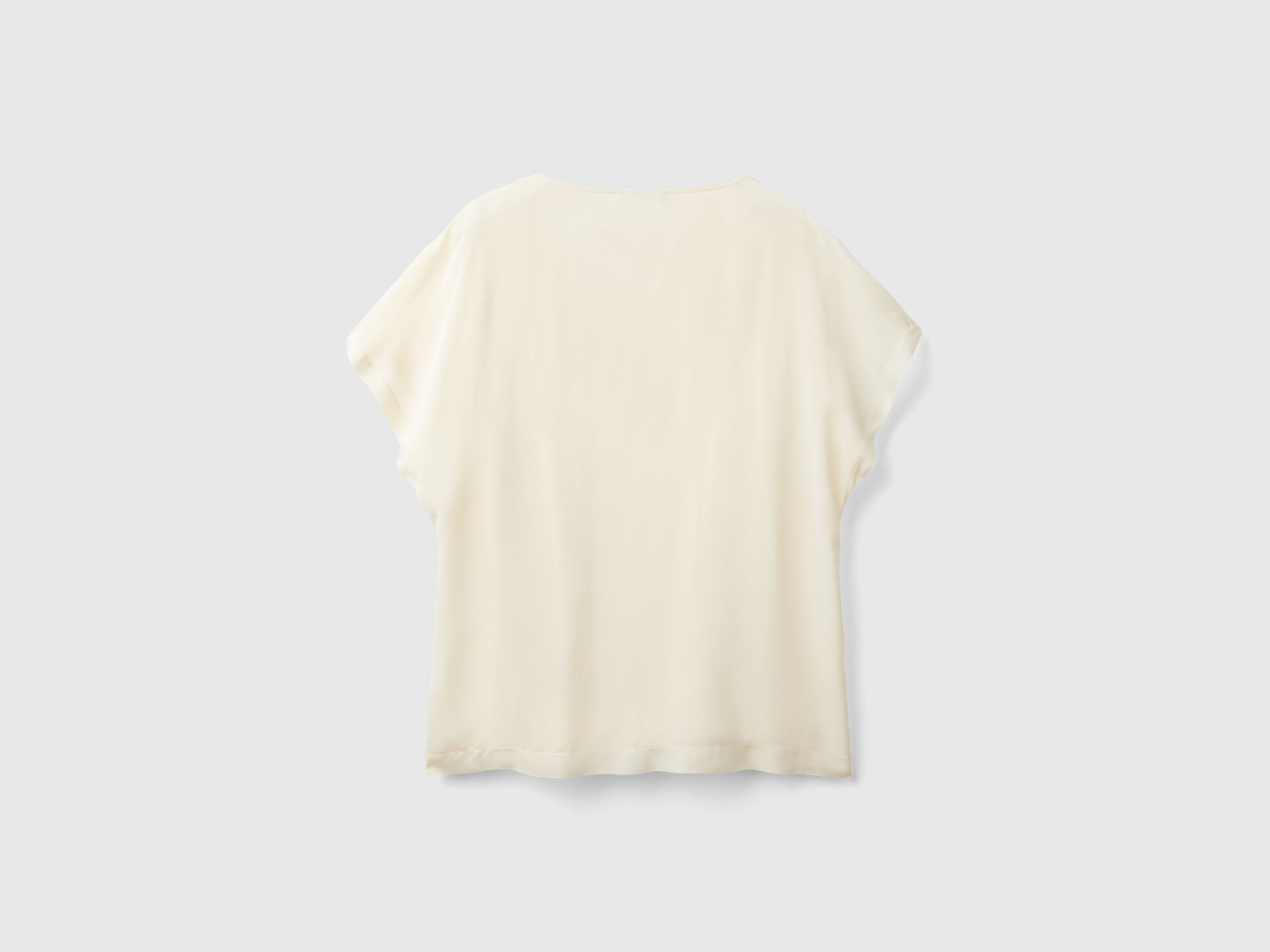 Flowy short sleeve blouse Creamy White Benetton