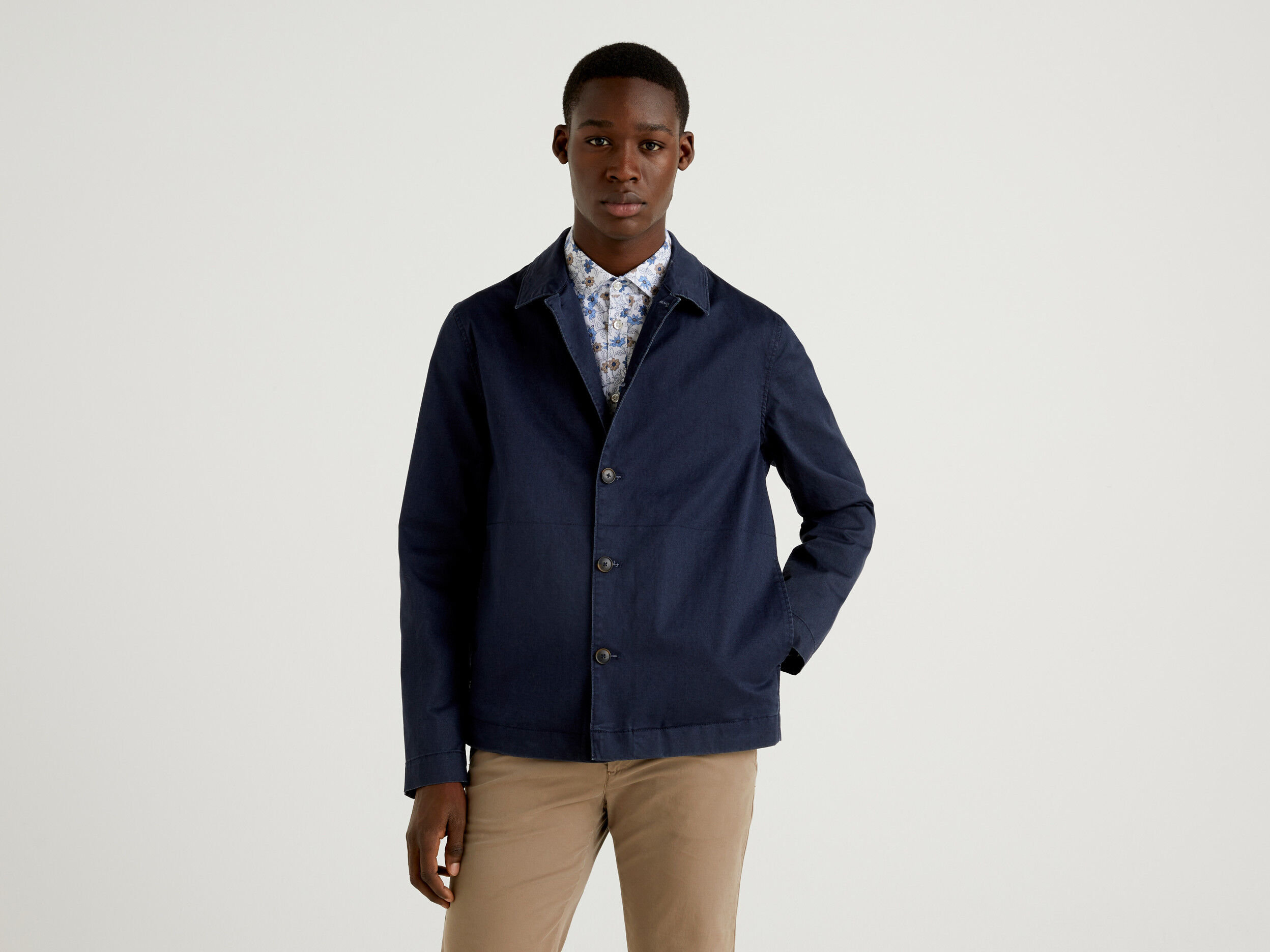 Navy cotton deals jacket mens