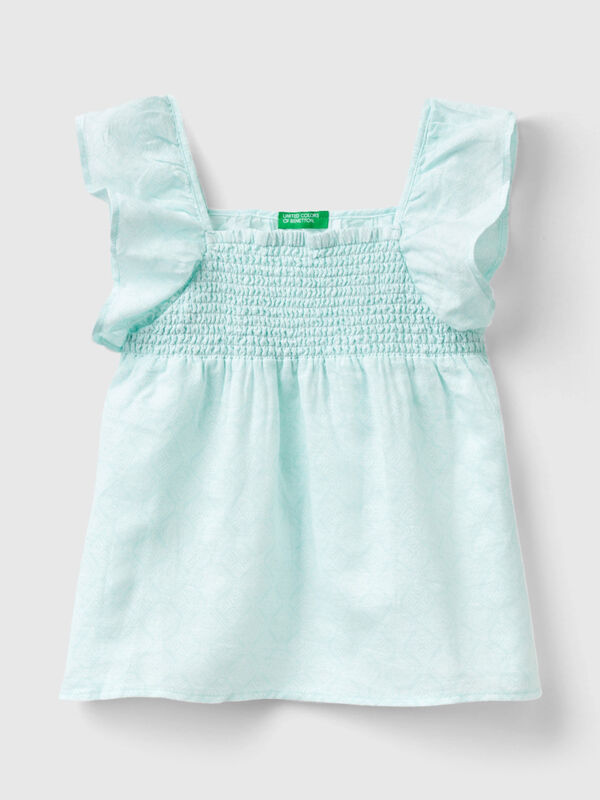 Pattern blouse in linen blend Junior Girl