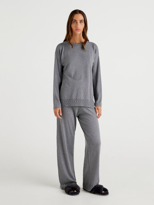 Pijama de punto de 100 % algodón Mujer