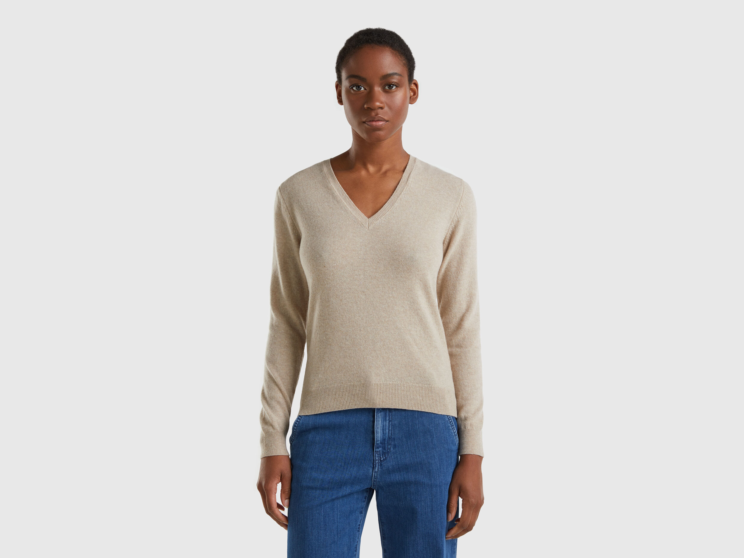 Benetton v neck sweater on sale