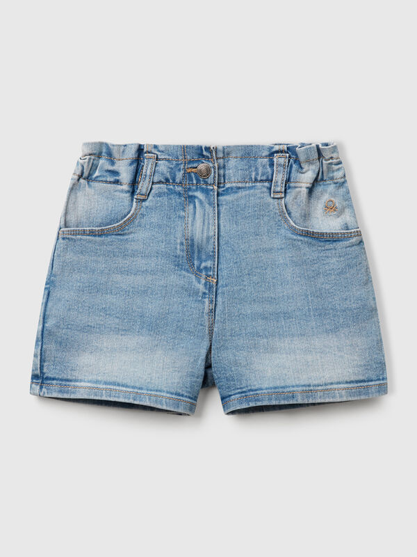 Shorts vaqueros tipo bolsa de papel Niña