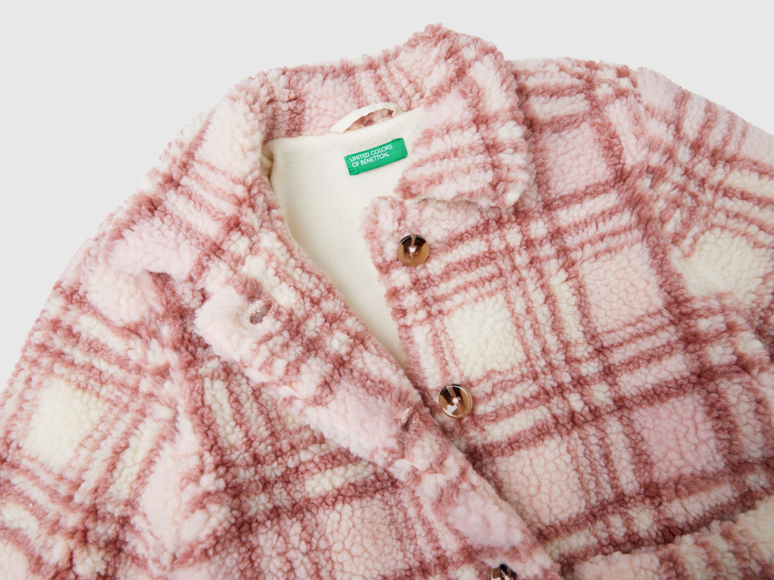 Teddy check jacket - Multi-color | Benetton