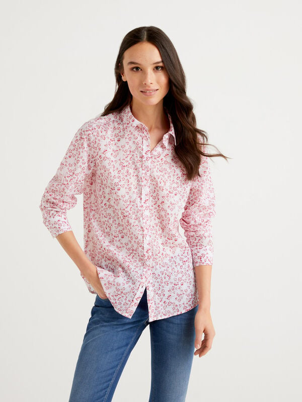White shirt with floral print Women