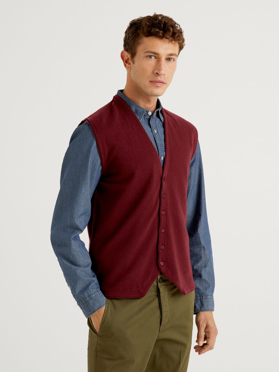 Men's Merino Wool Vest 100% Pure Merino Wool V Neck Sweater Vest