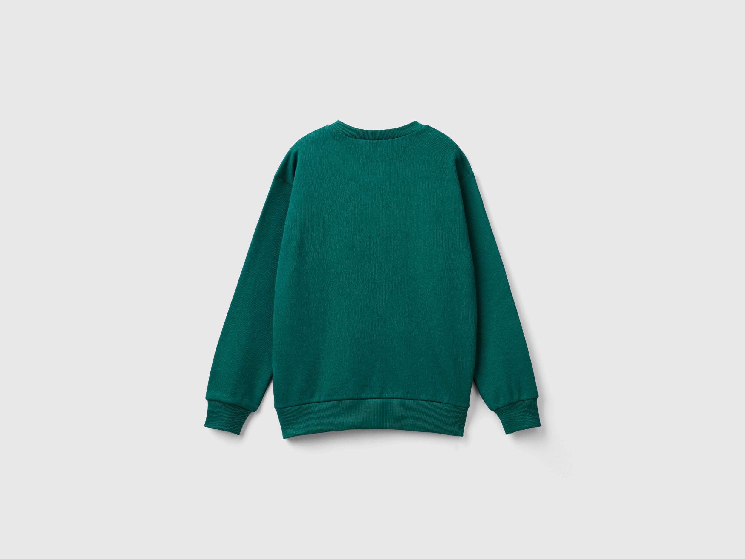 Sweatshirt with logo print Dark Green Benetton