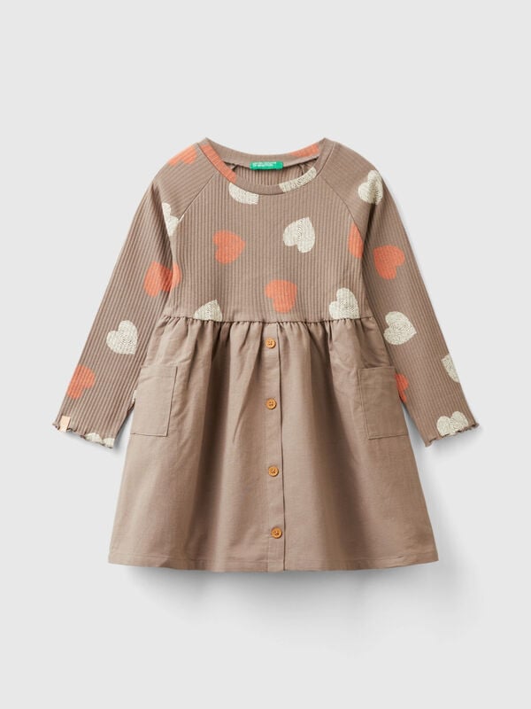 Dress with print and buttons Junior Girl
