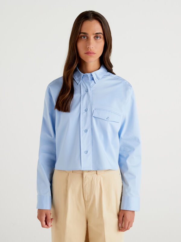 Button down shirt with pocket Women