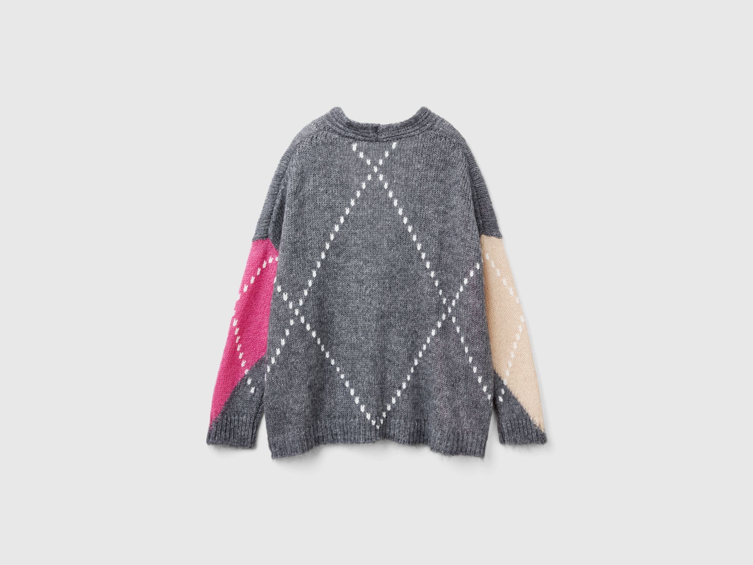 Boxy fit cardigan in mohair blend - Multi-color | Benetton