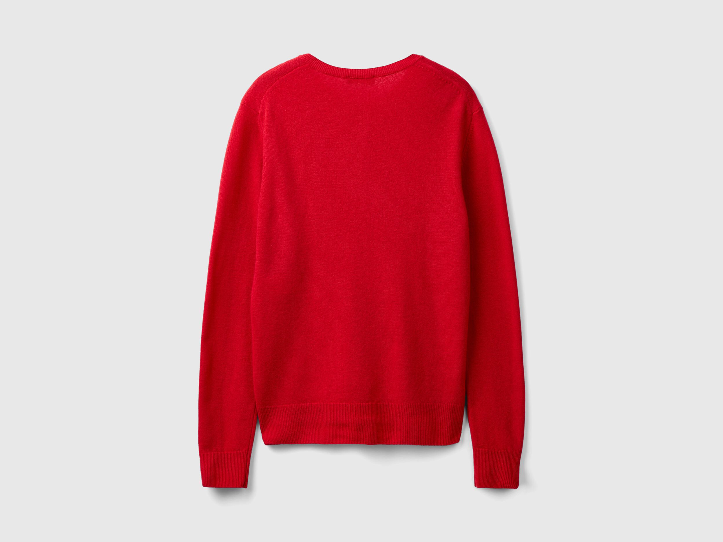 Women's red crew neck sweater top
