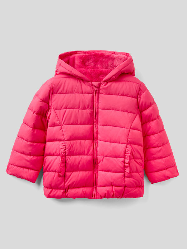 Puffer jacket with rouches Junior Girl