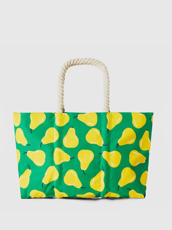 Green bag with pear pattern Women