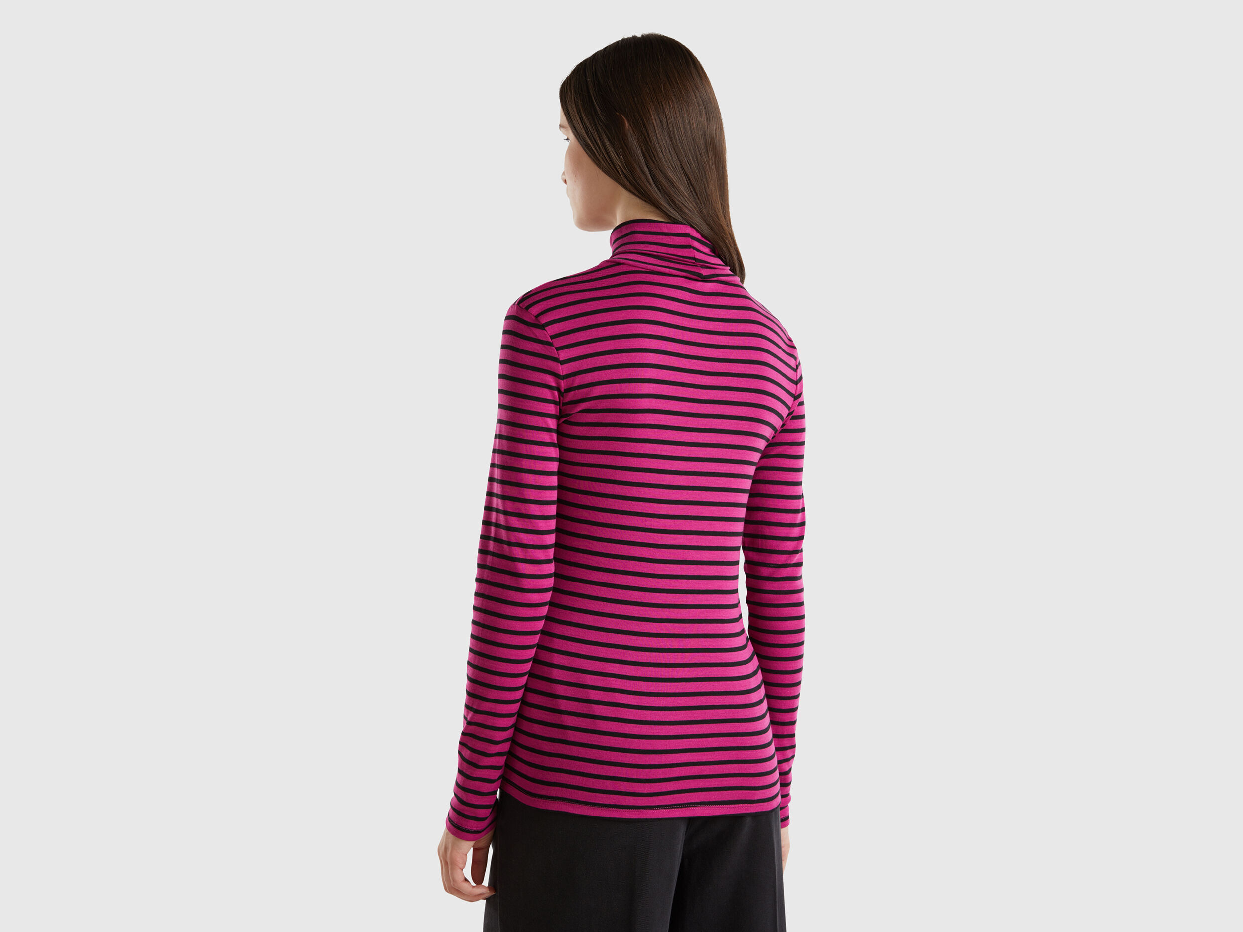 Striped turtleneck t shirt Cyclamen Benetton