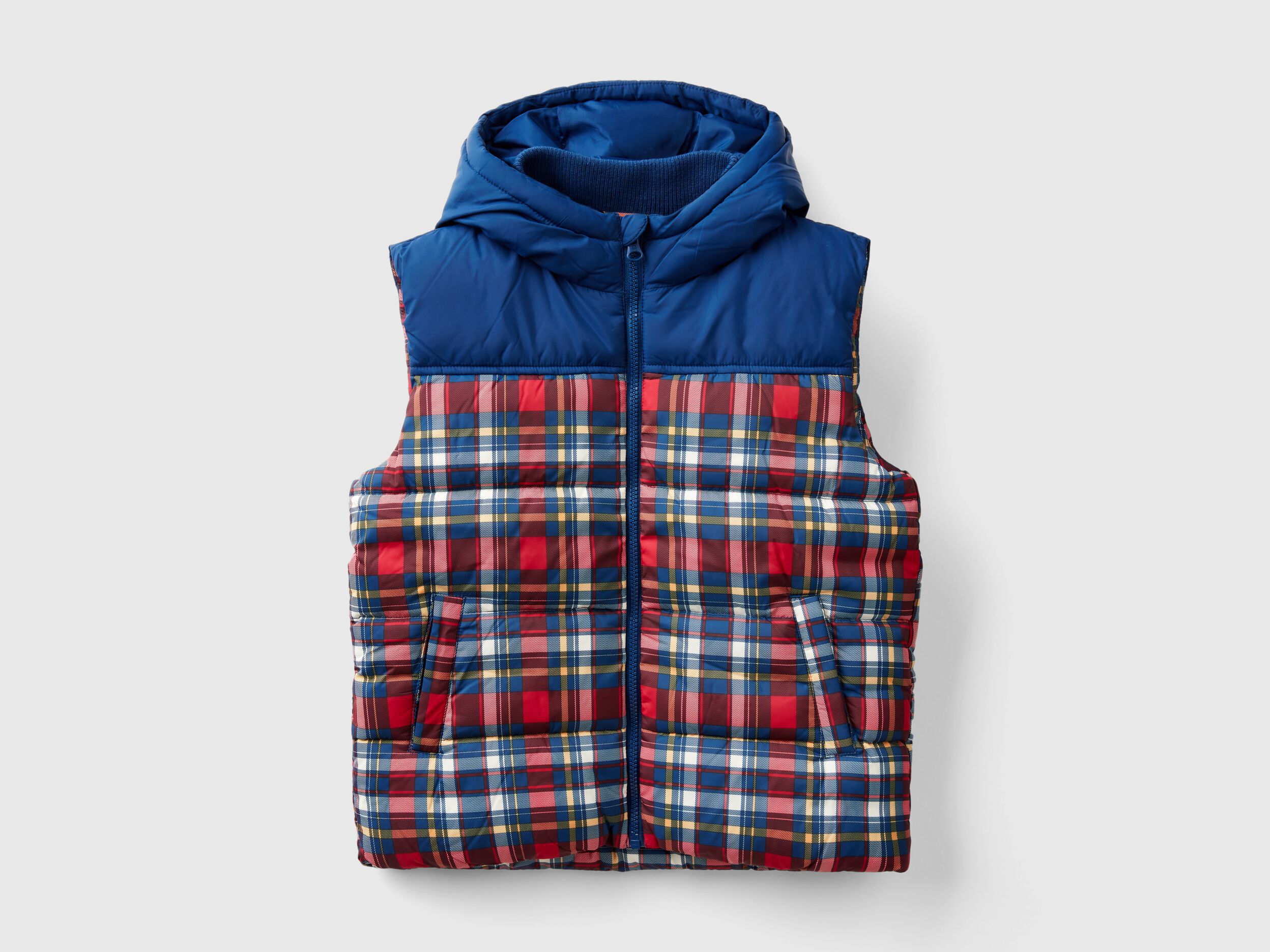 Tartan padded vest Multi color Benetton