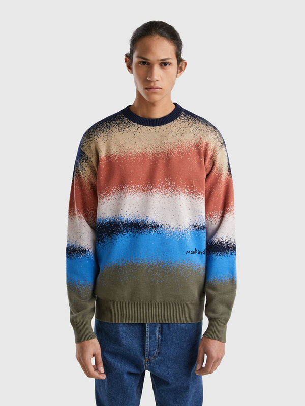 Sweater with spray paint effect print Men