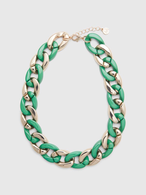 Collar dorado y verde Mujer