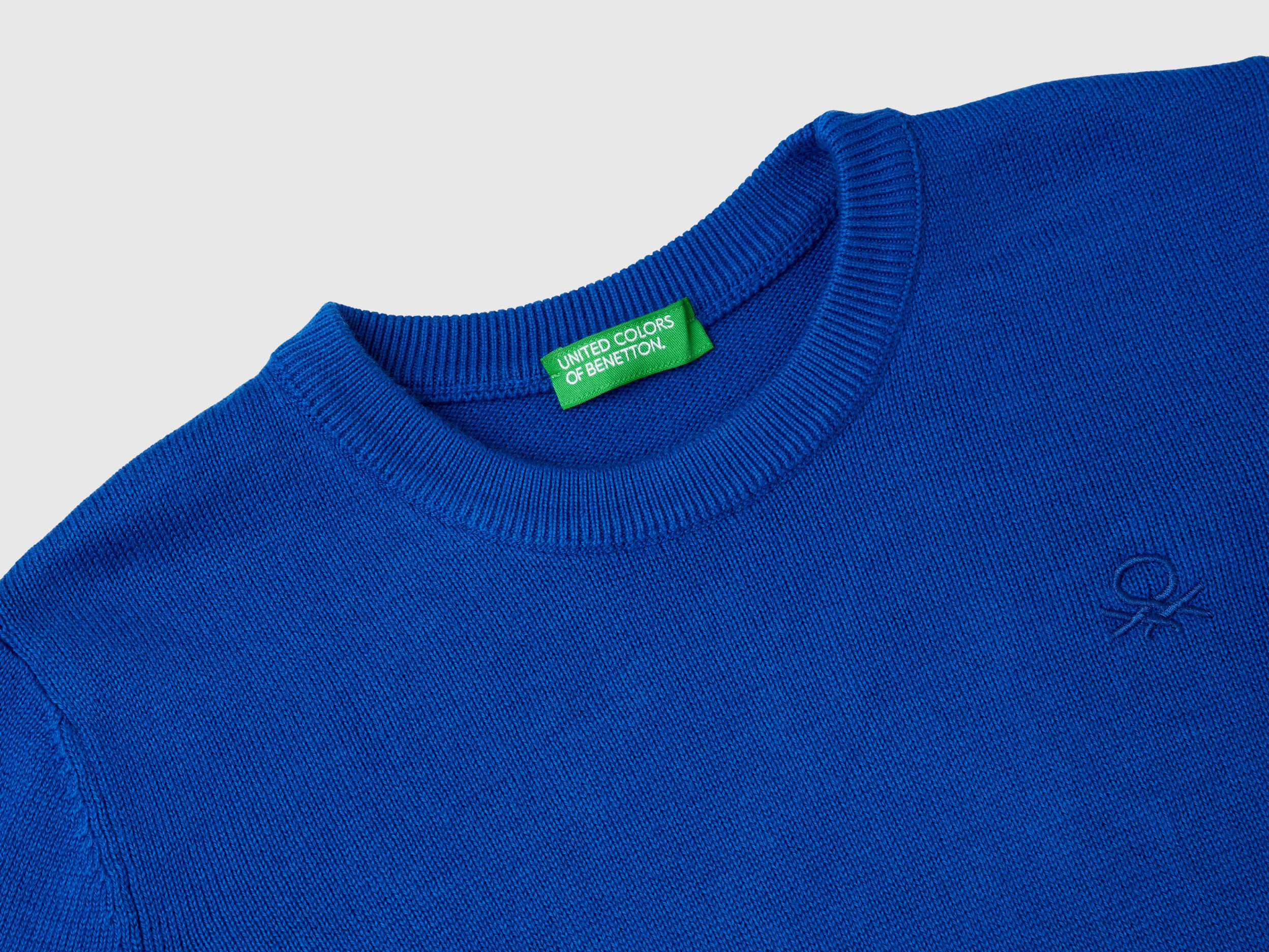 【メーカー再生品】 Sweater in Benetton | Blue Bright - logo with cotton pure トップス