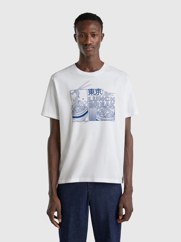 Camiseta con estampado de algodón orgánico Hombre