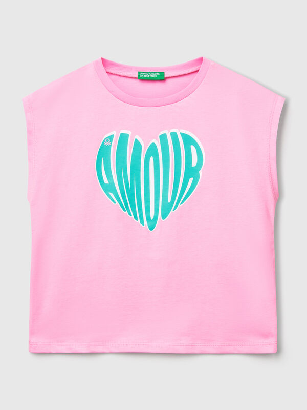 Camiseta con estampado flúor Niña