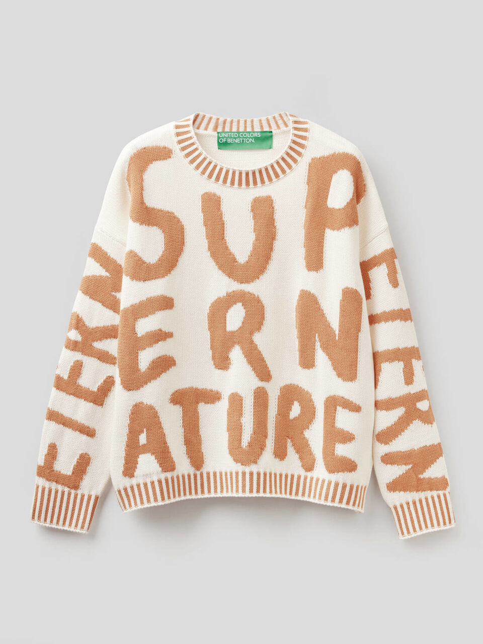 Cotton sweater with inlay motif image number null