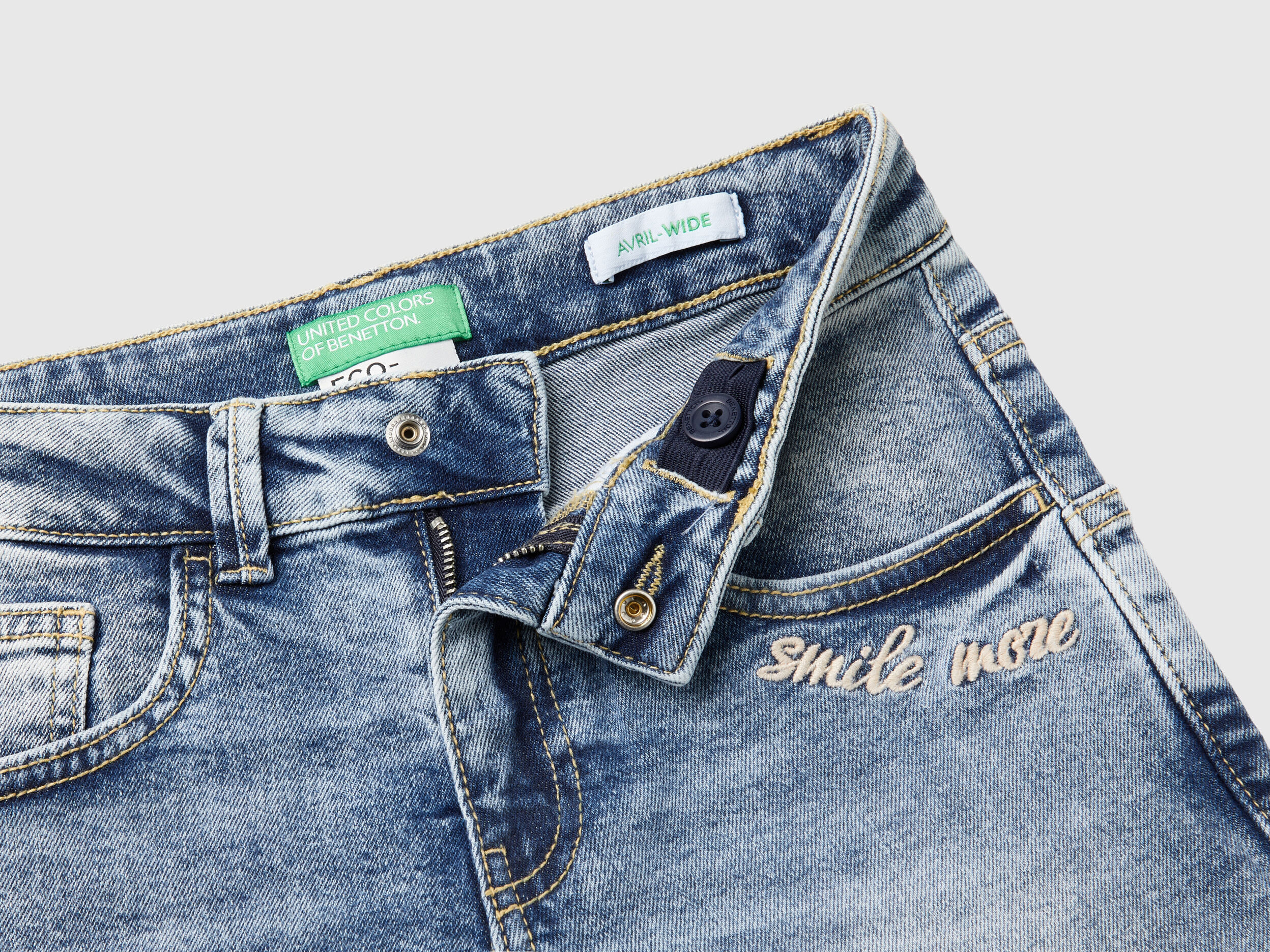 Straight leg jeans in Eco Recycle denim Blue Benetton