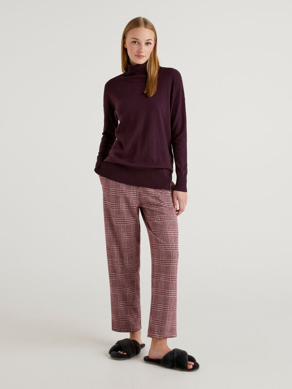 Prince of Wales jacquard trousers Women