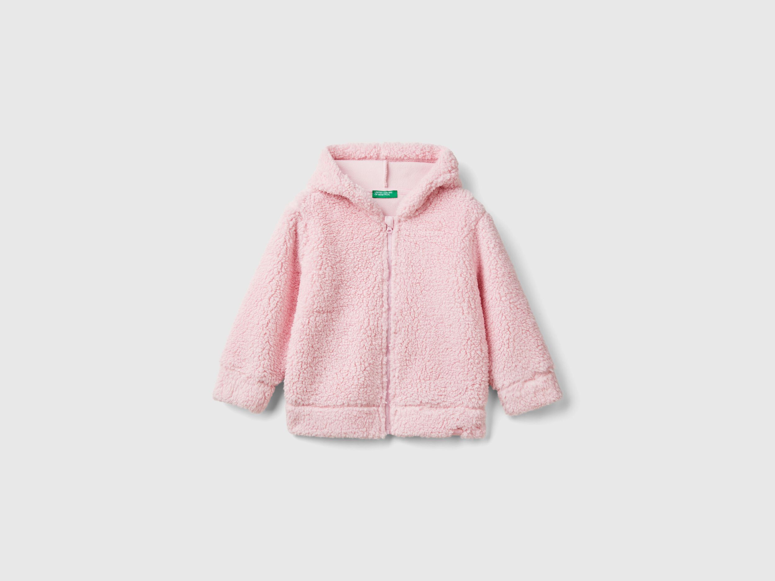 Teddy bear look hoodie Pink Benetton