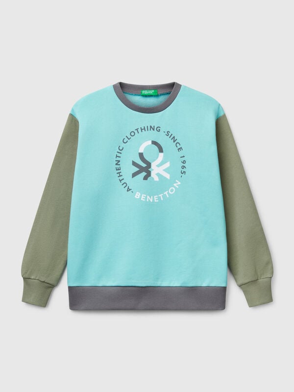 Pure cotton sweatshirt with print Junior Boy